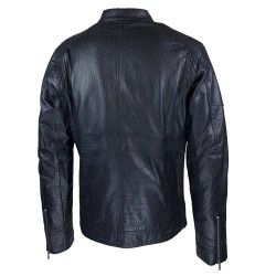 blouson homme cuir style motard baya black vue de dos