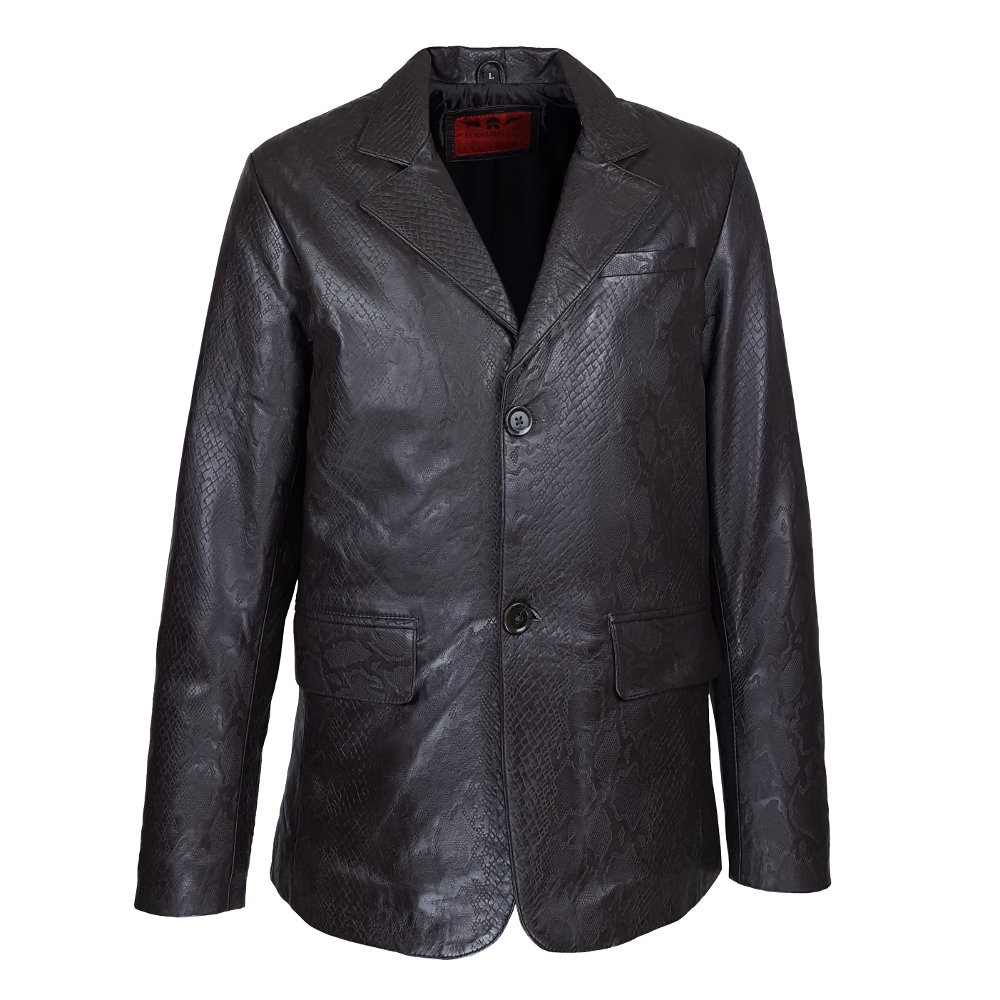 Veste Ferrara  blazer homme cuir python  vue de face