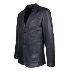 Veste Arrezo   blazer homme cuir crocodile vue de coté