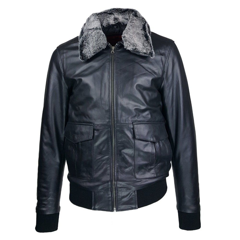 Blouson homme cuir Fly jacket vue de face Spitfire