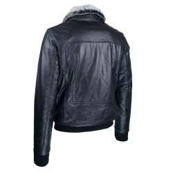 Blouson homme cuir Fly jacket vue de 3 tiers Spitfire .jpg