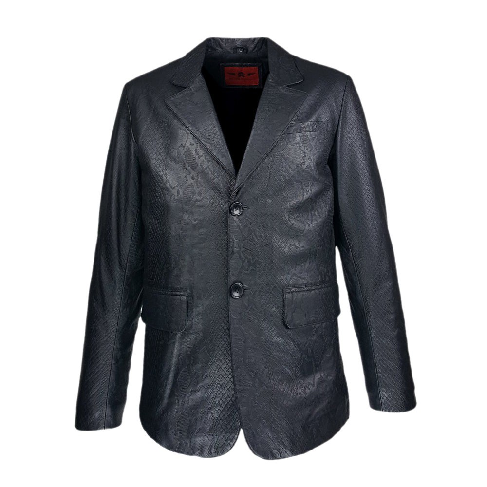 Veste Arrezo   blazer homme cuir crocodile  vue de face