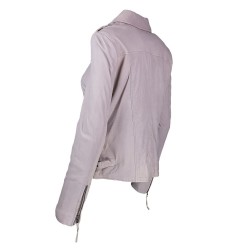 blouson perfecto cuir pour femme vue de trois tiers