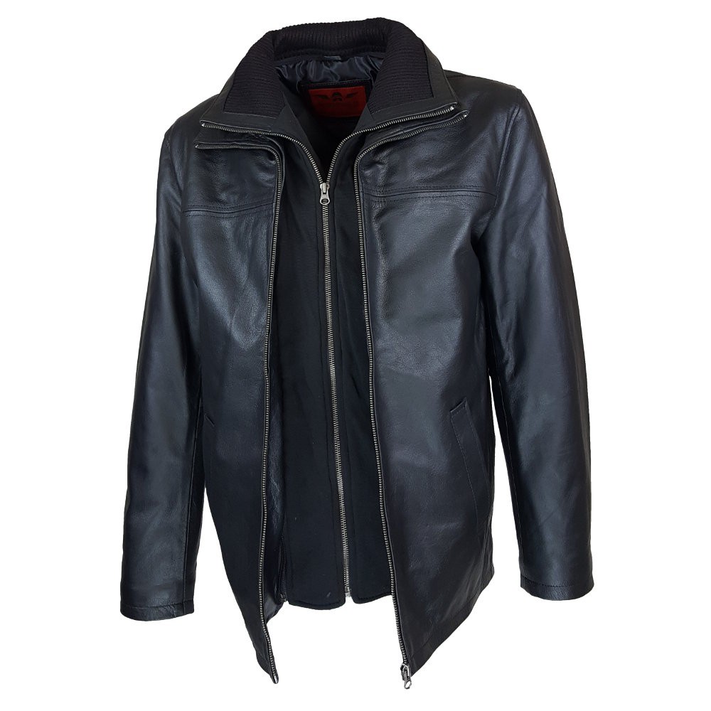 Ayman Leather Jacket in Black