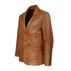 veste blazer homme cuir genevo vue de profil