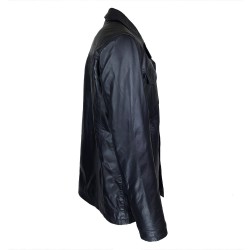 veste homme cuir cookes quatre boutons vue de cote