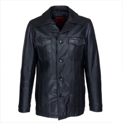 veste homme cuir cookes quatre boutons vue de face