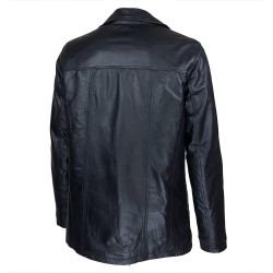 veste homme cuir cookes quatre boutons vue de trois tiers