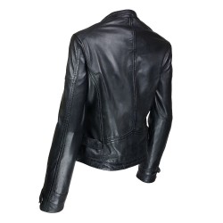 blouson femme cuir prenco vue de trois tiers