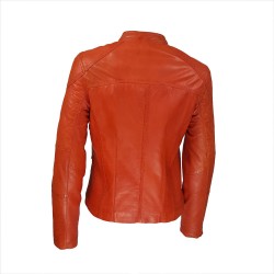 veste femme cuir quatre boutons bardo image de dos