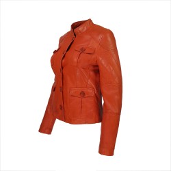 veste femme cuir quatre boutons bardo image de tiers inverse