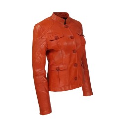 veste femme cuir quatre boutons bardo image de tiers