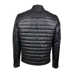 blouson homme en cuir patra matelasse vue de dos