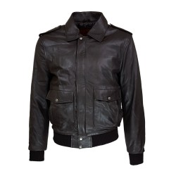 blouson homme cuir modele aviateur fly jacket toledo vue de face