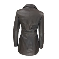 veste femme cuir a zip barra vue de dos