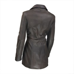 veste femme cuir a zip barra vue de quatre tiers