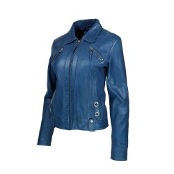 veste femme cuir a zip regino vue de tiers