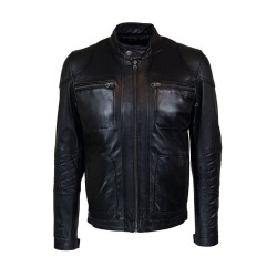 blouson homme cuir style motard canberra vue de face