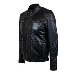 blouson homme cuir style motard canberra vue de profil