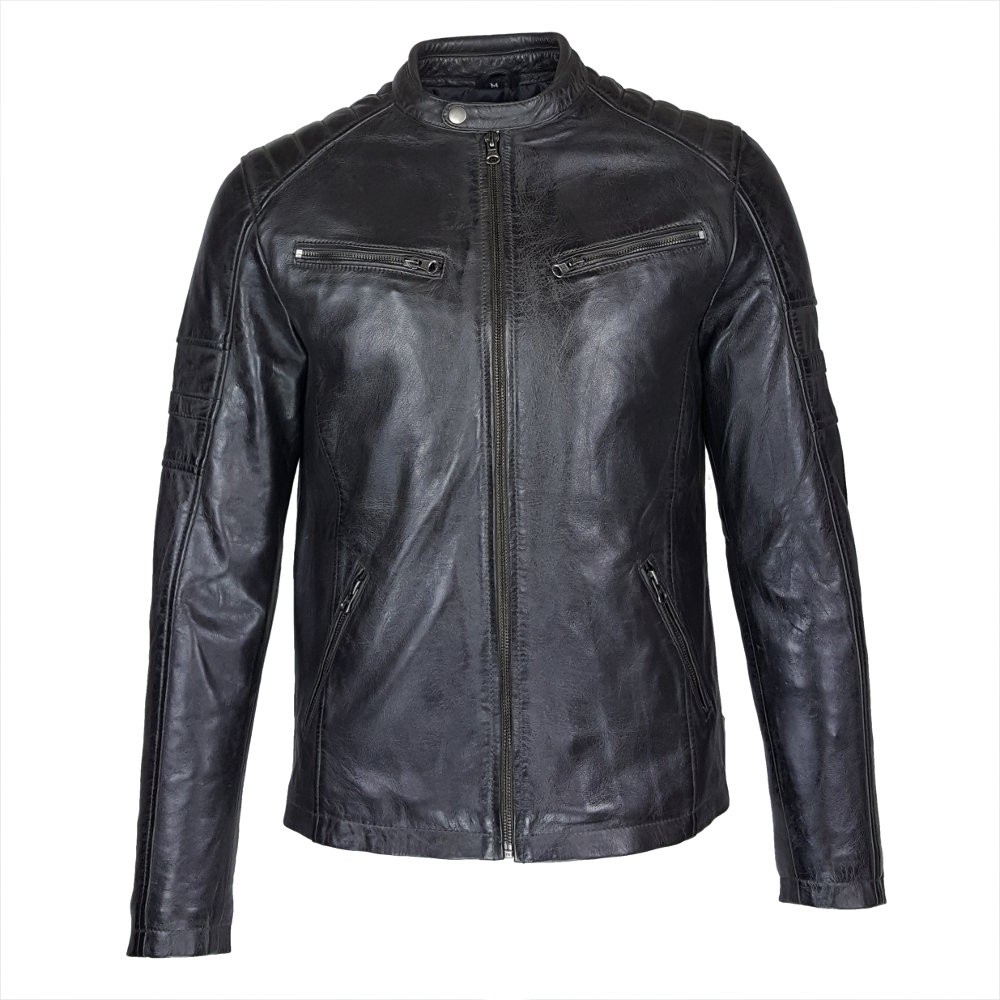 anthracite men's leather jacket
