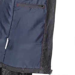 blouson homme cuir style motard fast grey saillant vue interieur