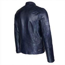 blouson cuir homme style motard armada vu de  deux tiers