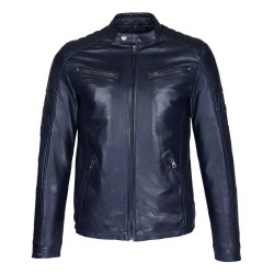 blouson cuir homme style motard armada vu de face