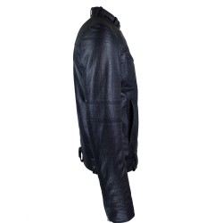 blouson homme cuir style motard tendi vue de cote inverse