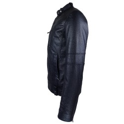 blouson homme cuir style motard tendi vue de cote