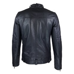 blouson homme cuir style motard tendi vue de dos