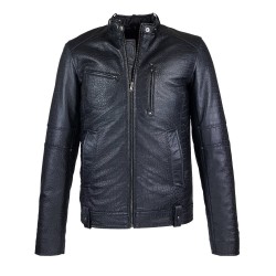 blouson homme cuir style motard tendi vue de face ouvert