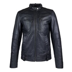 blouson homme cuir style motard tendi vue de face