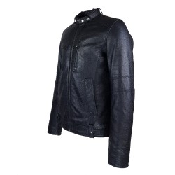 blouson homme cuir style motard tendi vue de profil