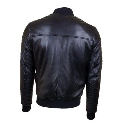 blouson homme cuir style motard baya black vue de dos