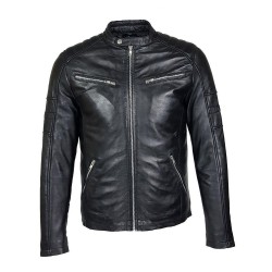 blouson homme cuir style motard gola black vue de face