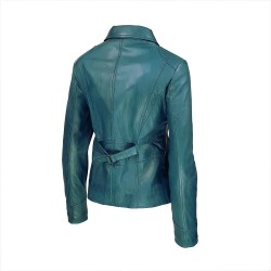 blouson femme regino couleur turquoise profil dos