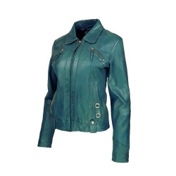 blouson femme regino couleur turquoise face tiers