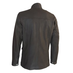 veste cuir homme de combat marron vue de dos