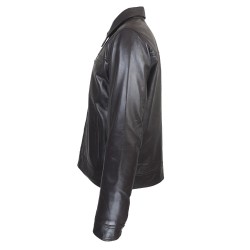 blouson cuir homme aviateur   nouvel vague vue de cote inverse