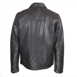 blouson cuir homme aviateur   nouvel vague vue de dos