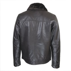 blouson cuir homme aviateur col amovible  nouvel vague vue de dos