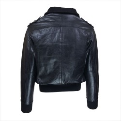 blouson homme cuir pierro black vue de dos