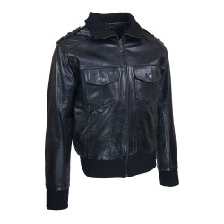 blouson homme cuir pierro black vue de tiers