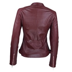 blouson jason style motard bordeau vue de dos