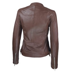 blouson jason style motard marron vue de dos