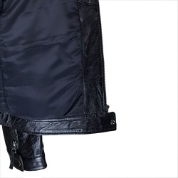 blouson homme cuir style motard baya black vue interieur