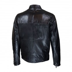 blouson homme cuir style motard baya black vue de dos