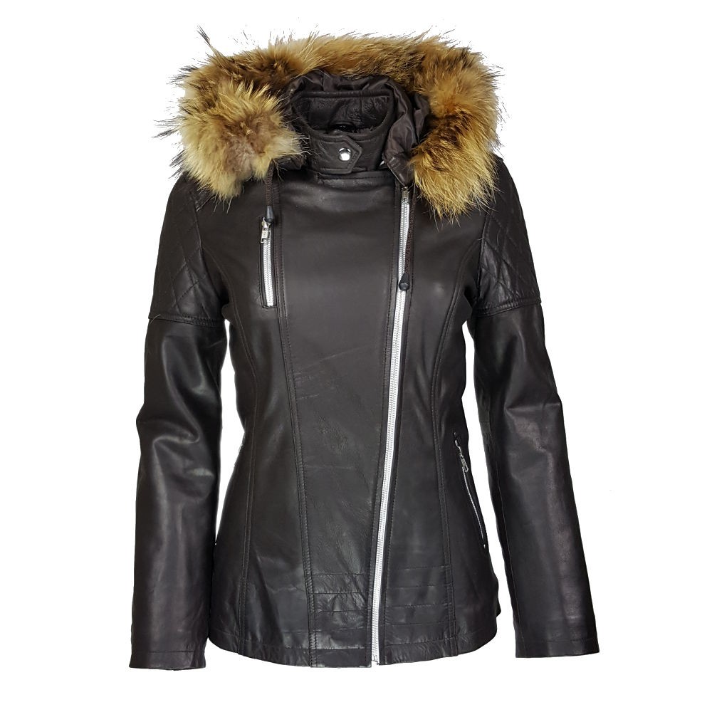 manteau cuir femme avec capuche