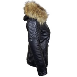 veste femme   boston black vue de profil avec capuche