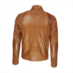 blouson homme cuir style motard prama vue de dos